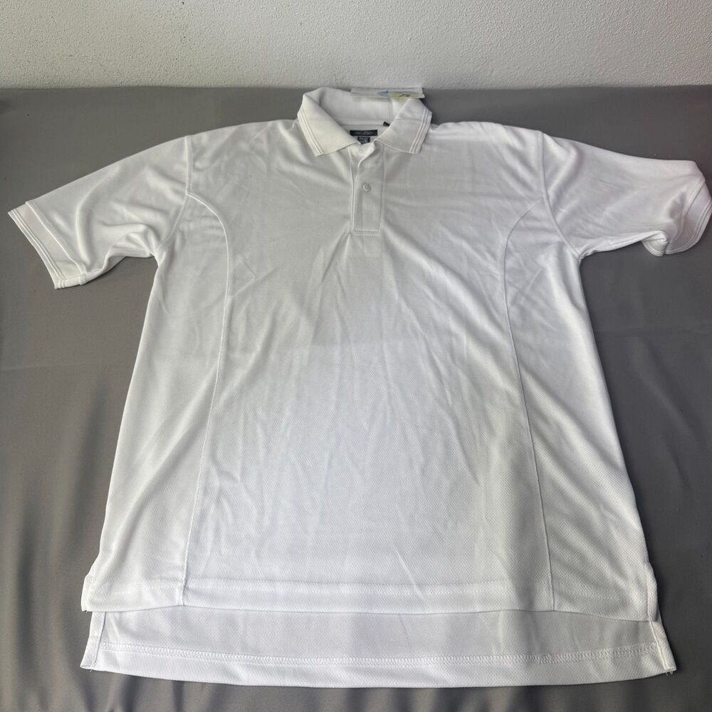Willow Pointe Polo Shirt Mens Medium White WillowTec Golf Performance NEW